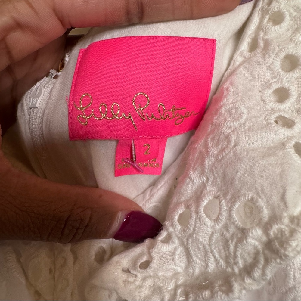 Lilly Pulitzer Emiline Circle Bloom Eyelet Romper - Picture 3 of 13